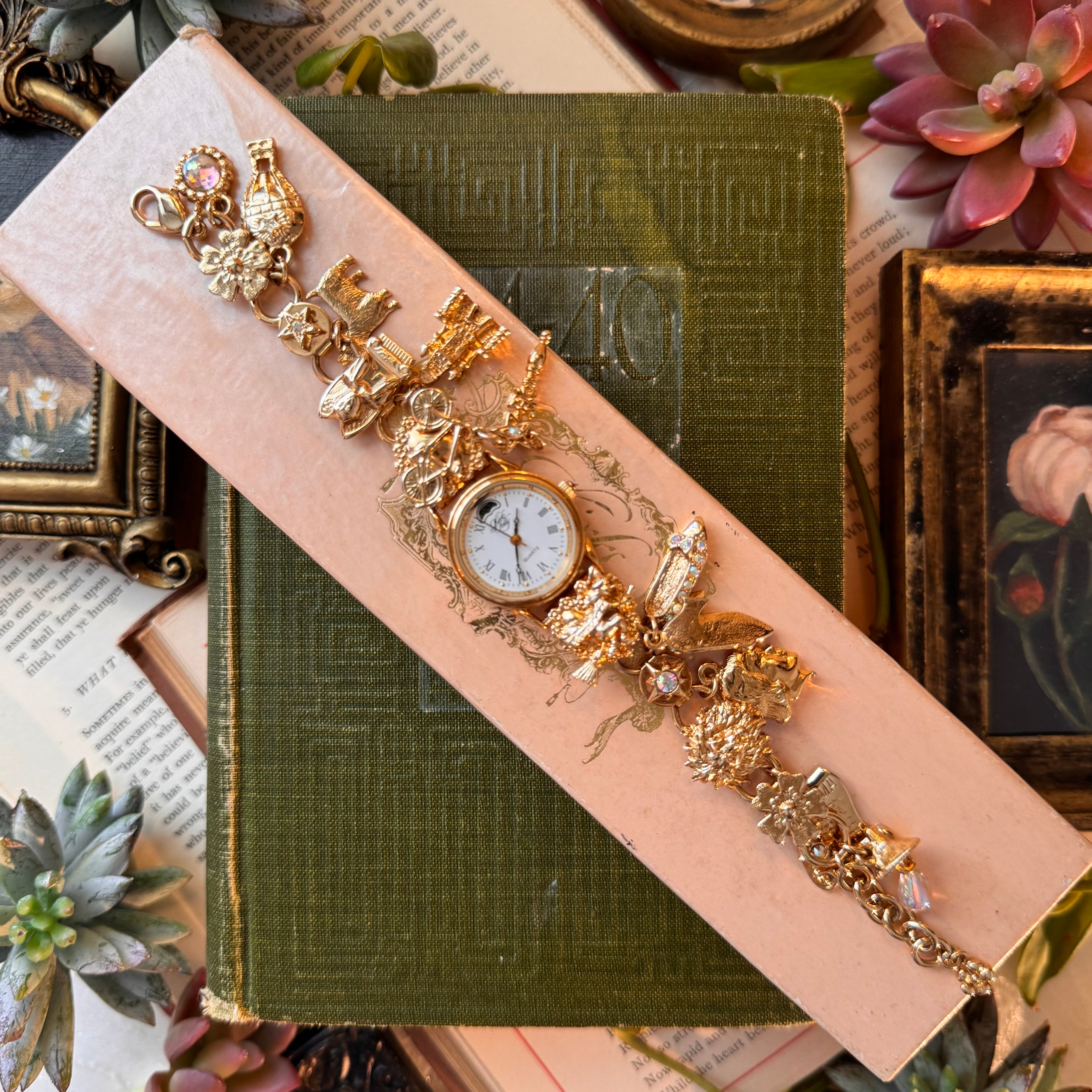 NIB Kirks Folly Watch Bracelet Expect Miracles Rhinestones New Needs Battery Kirks Folly Gold Band Wristwatches for sale | eBay main image 2