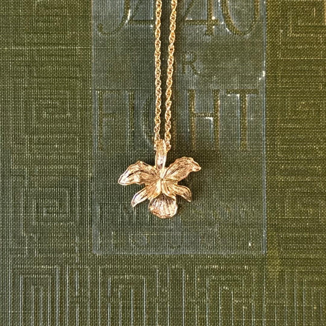 Gold Orchid Pendant