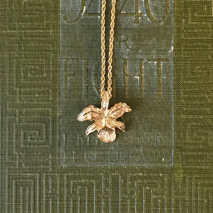 Gold Orchid Pendant