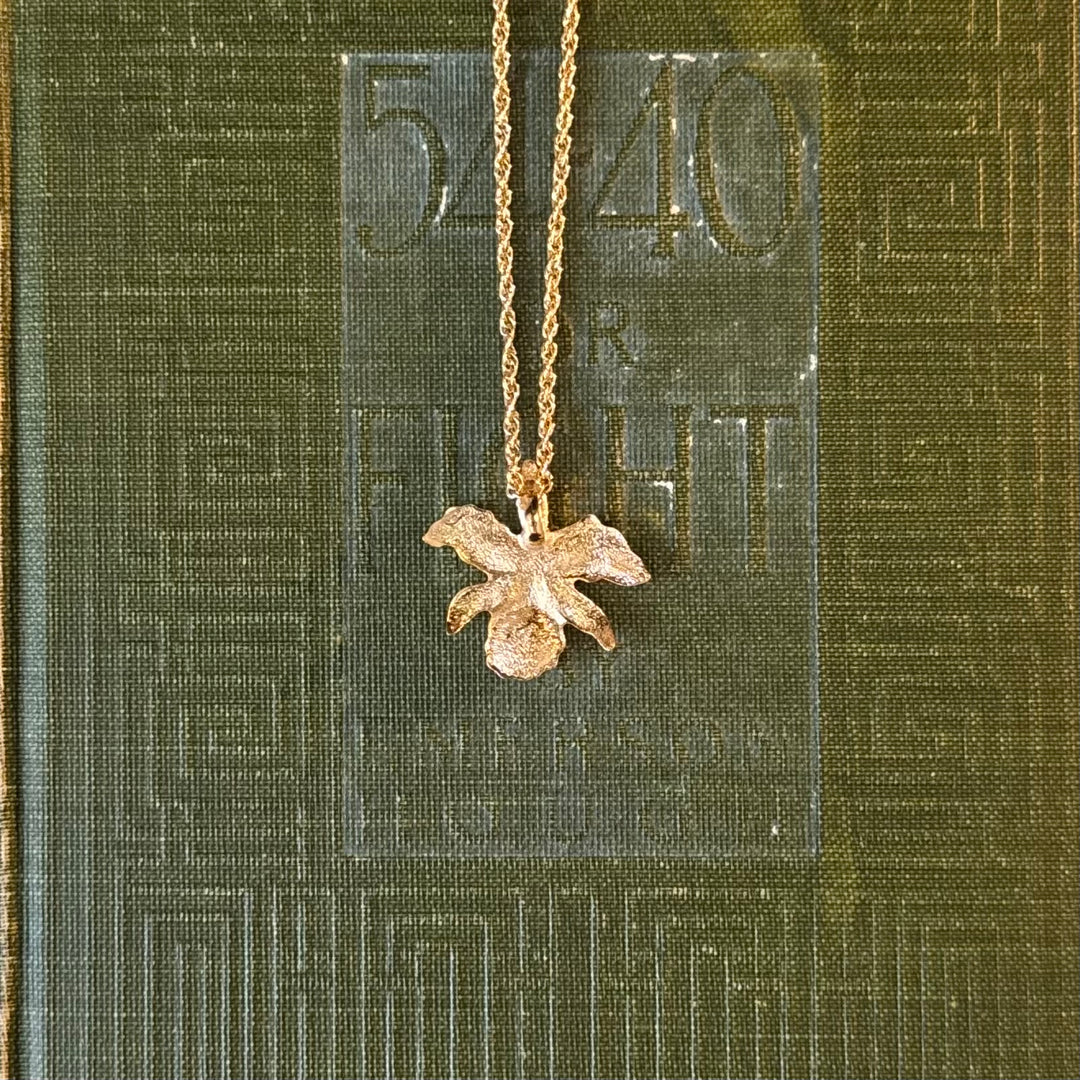 Gold Orchid Pendant