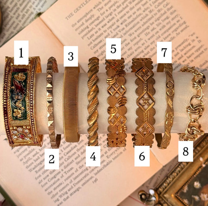 Gold Ornate Bangles