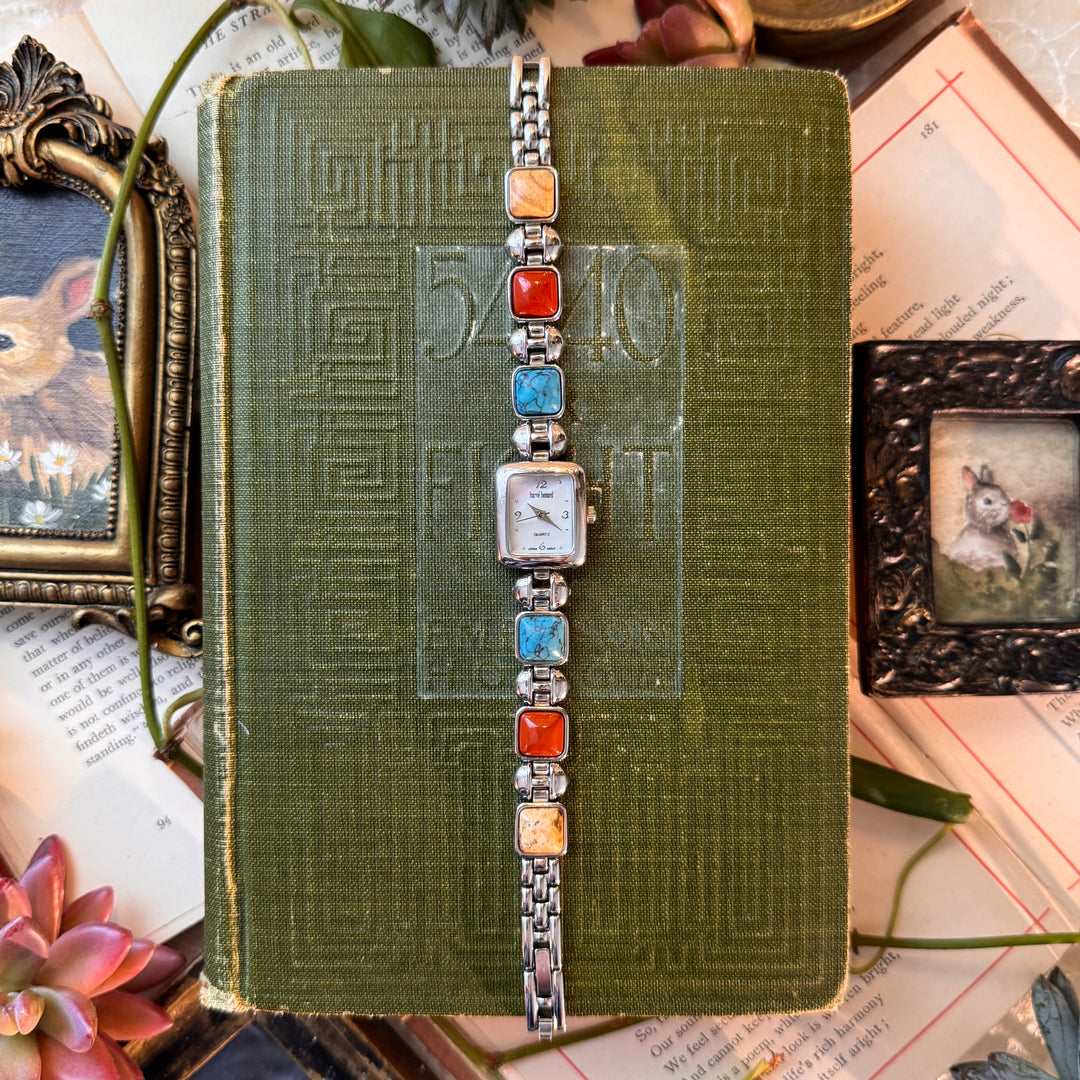 Silver Watch with Stones