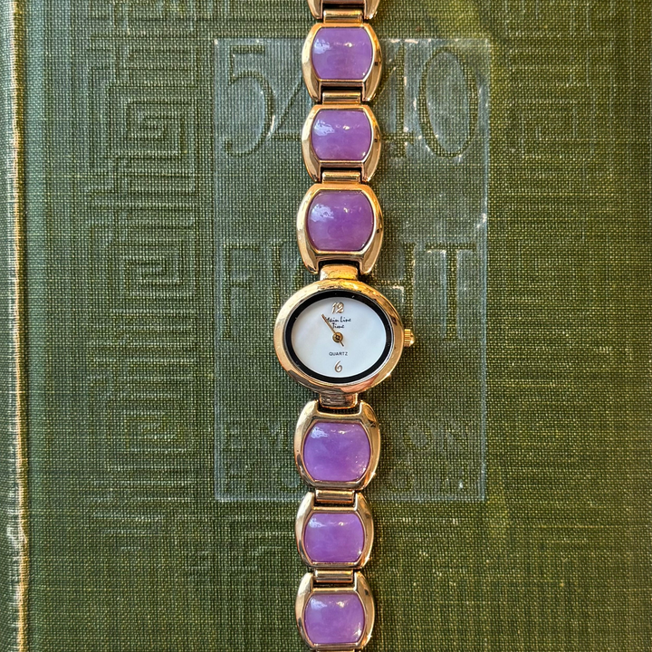 Gold Purple Jade Watch