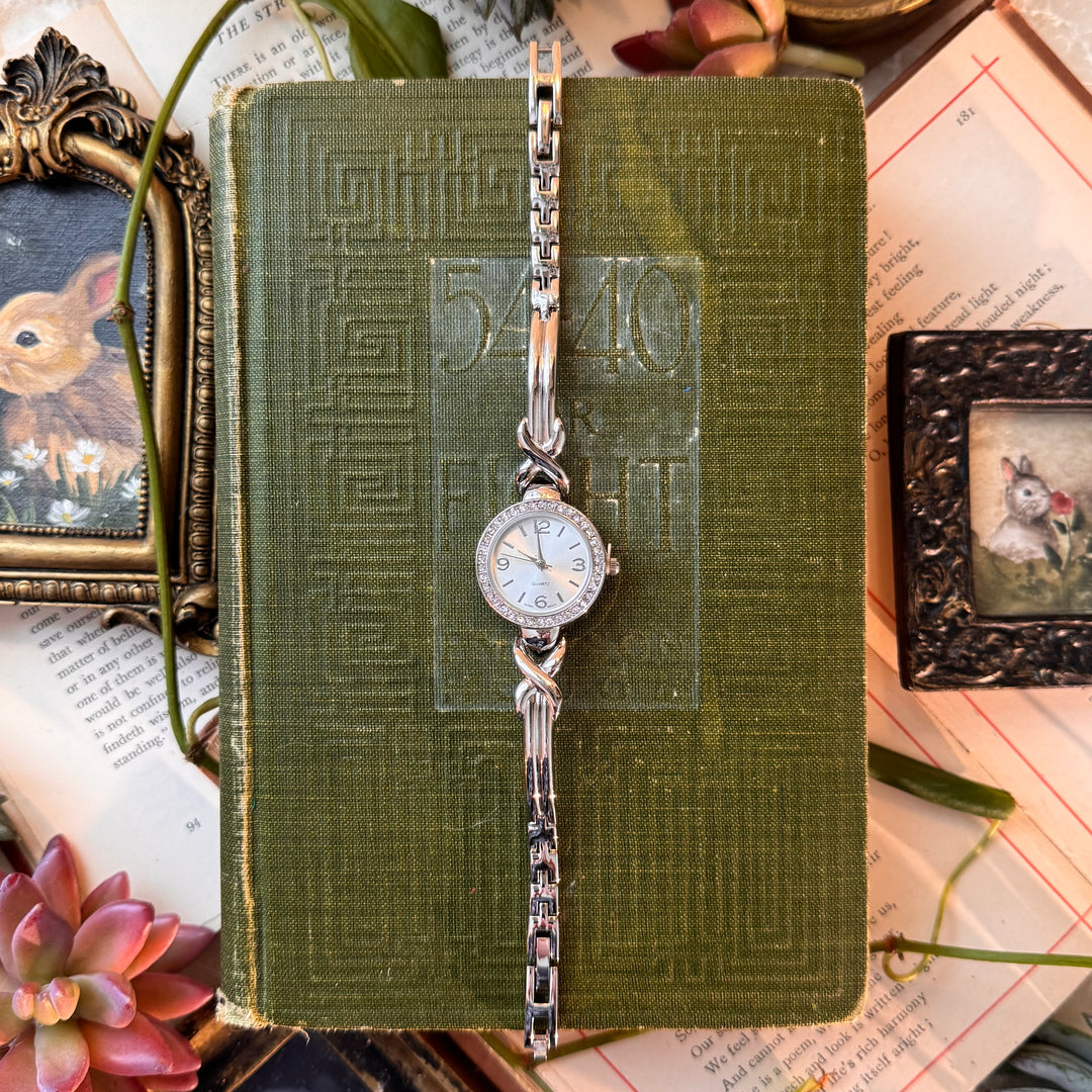 Silver Watch with Rhinestones