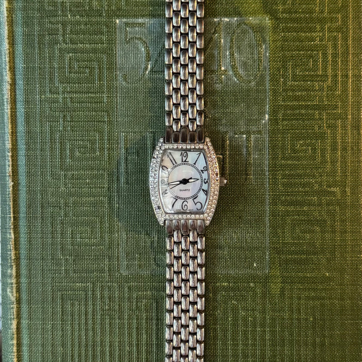 Silver Watch with Rhinestones
