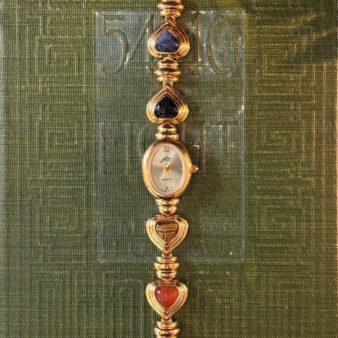 Gold Heart Scarab Watch