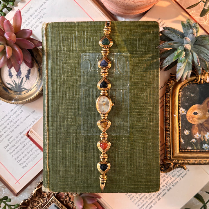 Gold Heart Scarab Watch