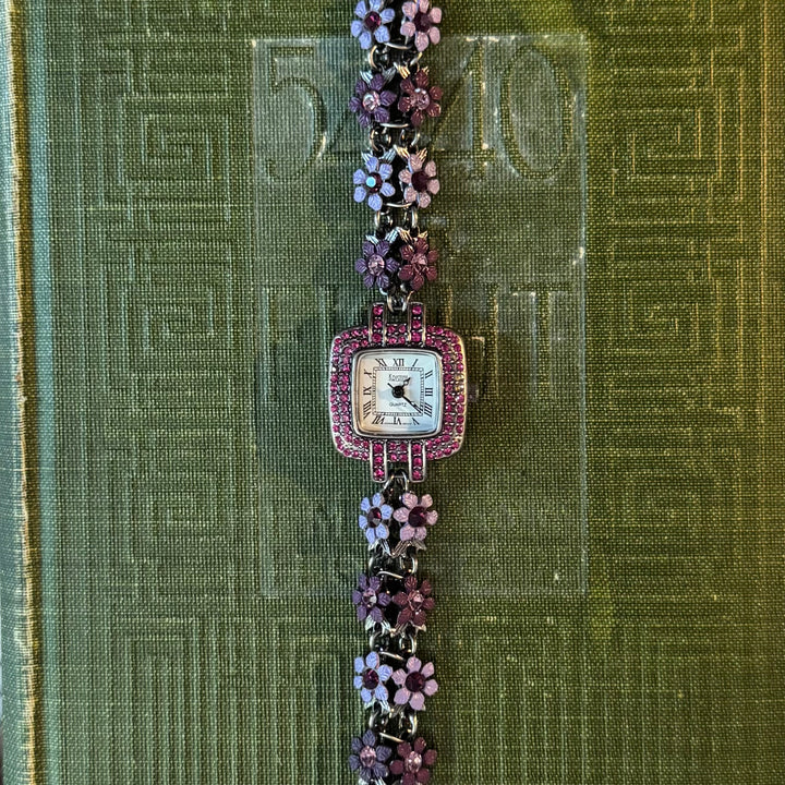 Silver Floral Watch