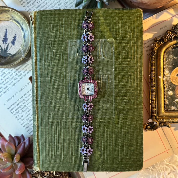 Silver Floral Watch