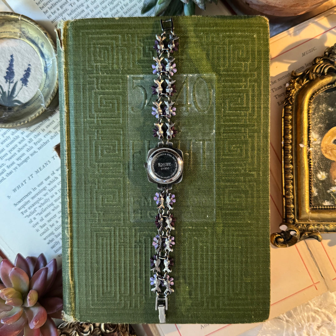 Silver Floral Watch