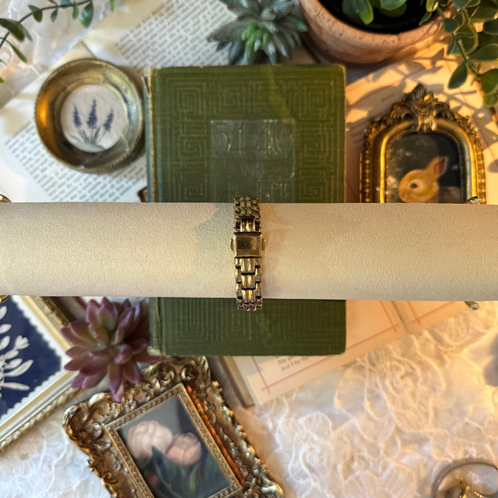 Gold Watch with Rhinestones