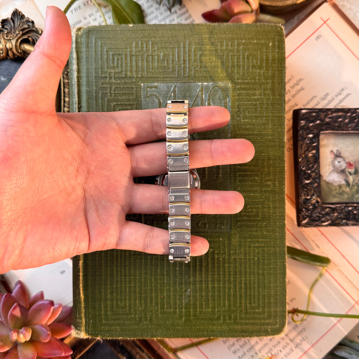 Two Tone Watch with Rhinestones