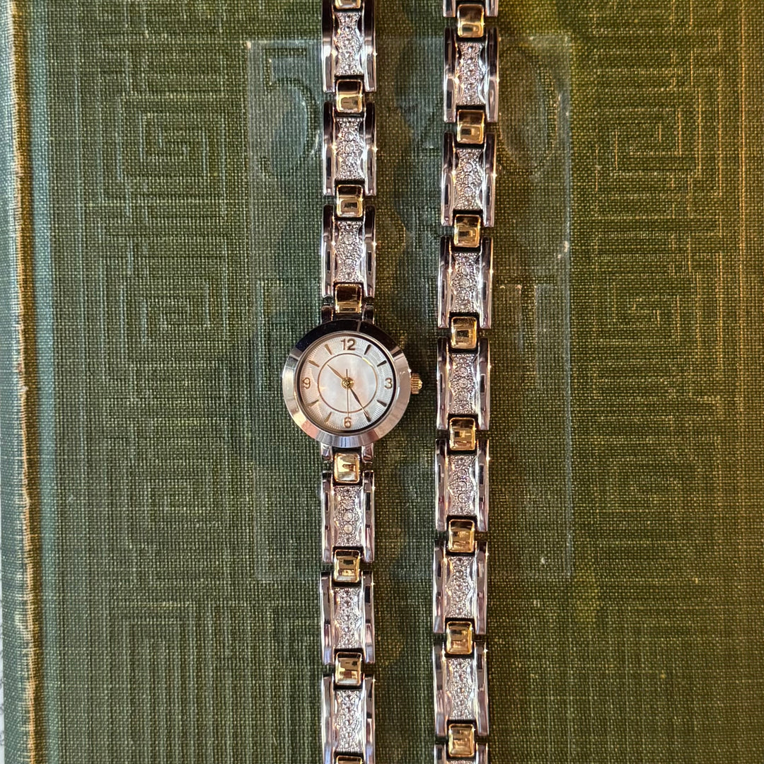 Two Tone Watch with Matching Bracelet