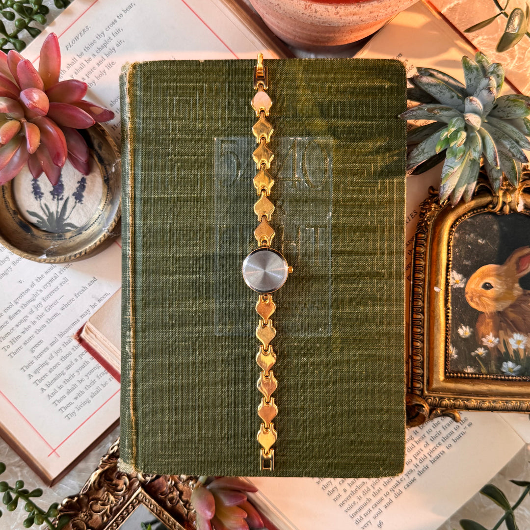 Gold Red Heart Watch