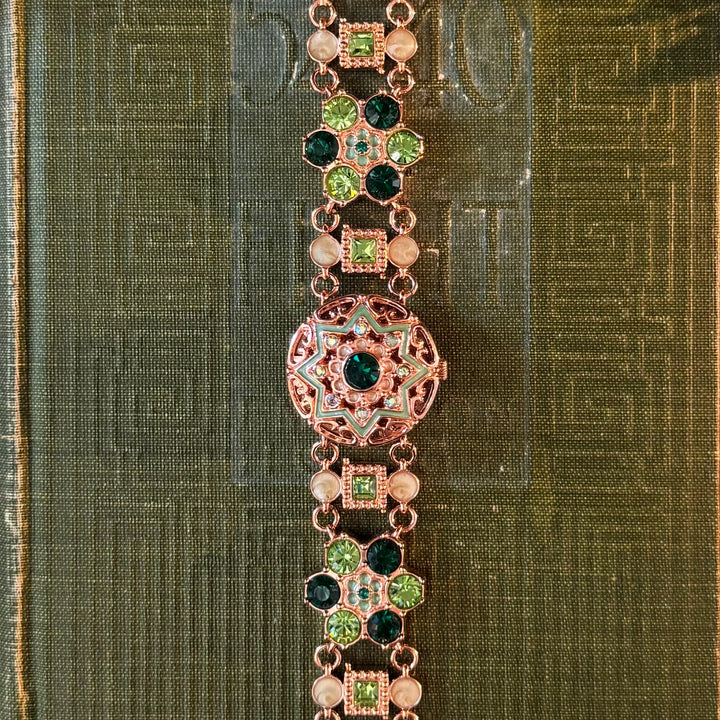 Rose Gold Peekaboo Watch with Multicolored Rhinestones