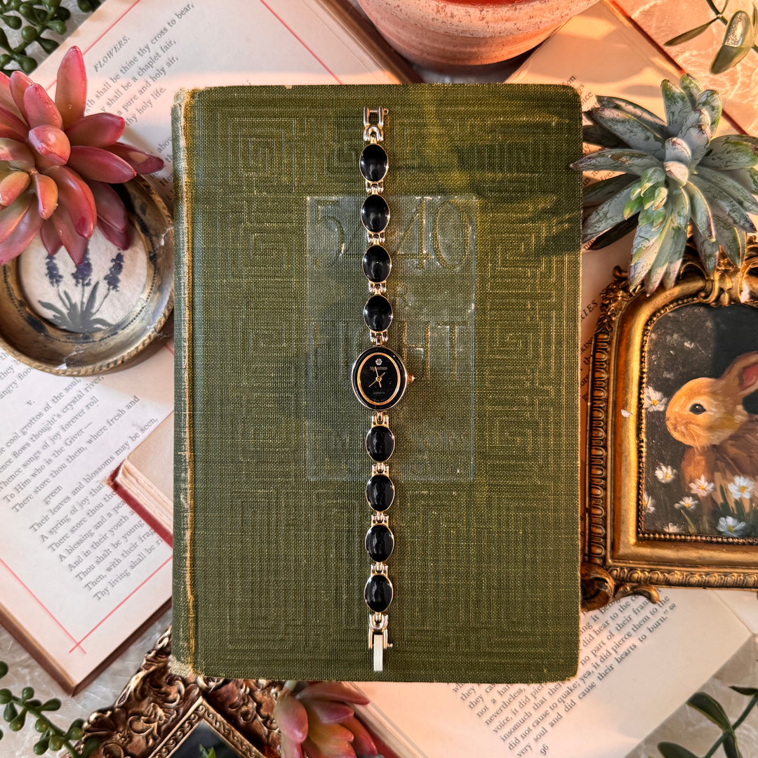 Gold Watch with Black Accents