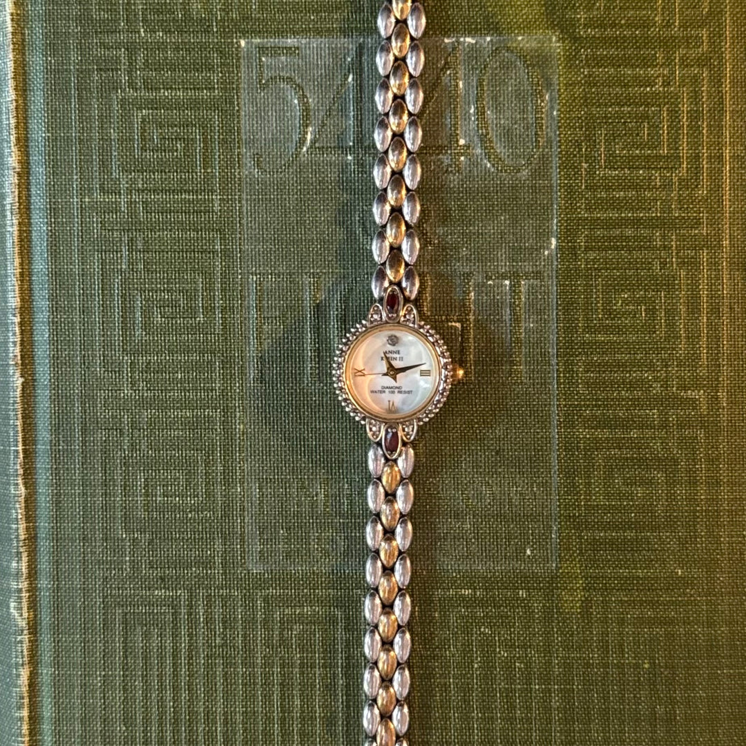 Two Tone Watch with Red Rubies