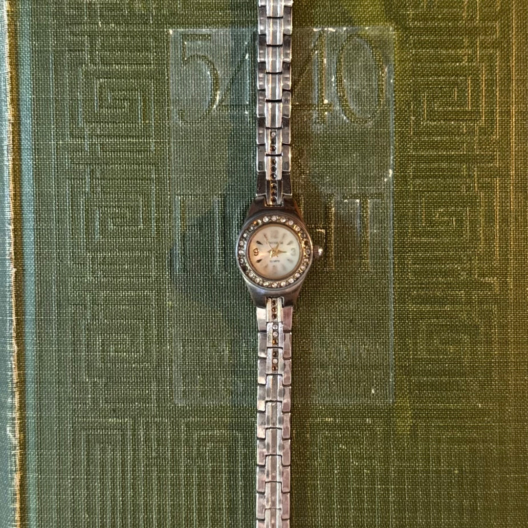 Two Tone Watch with Rhinestones