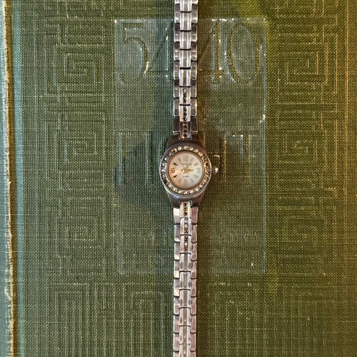 Two Tone Watch with Rhinestones