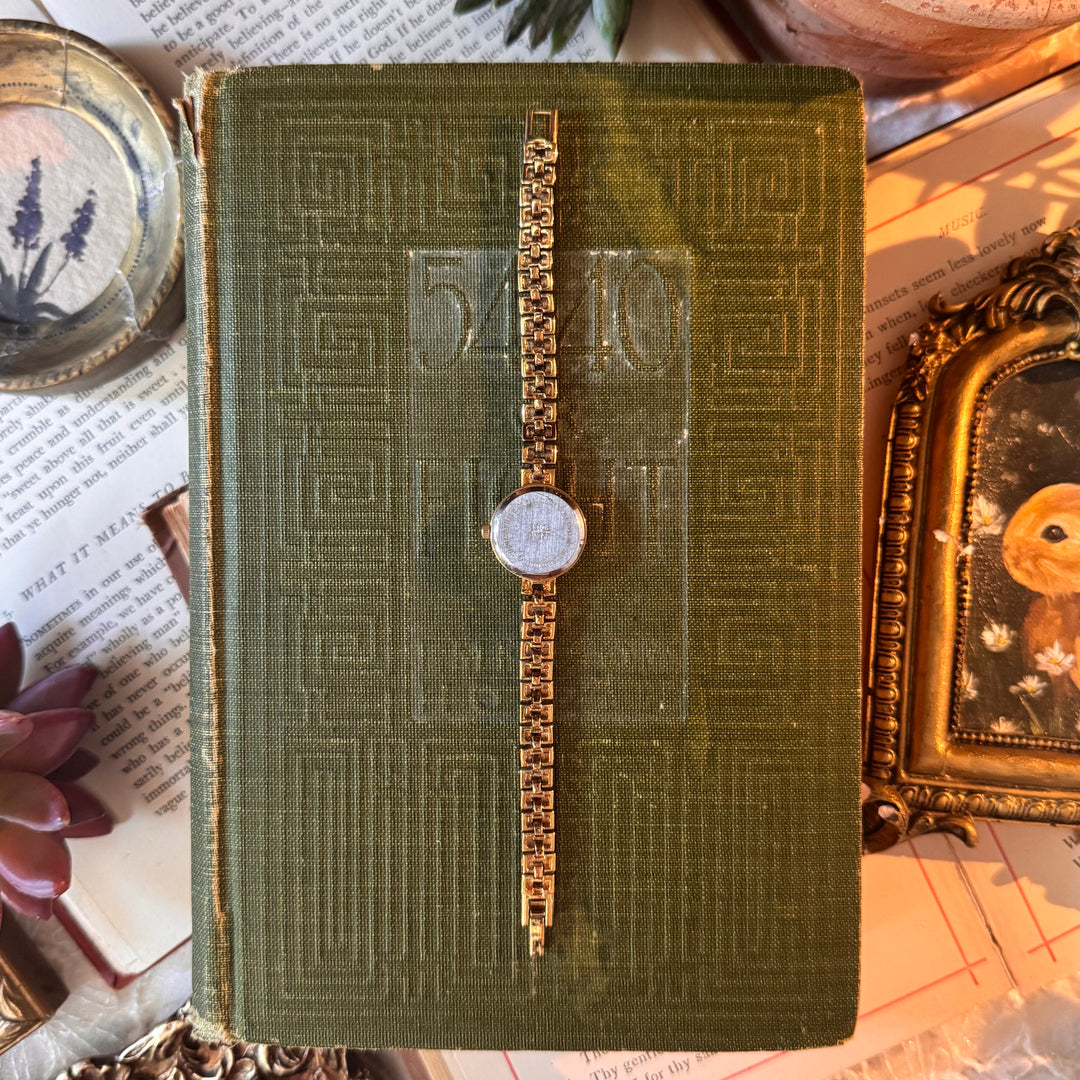 Gold Watch with Genuine Gemstones