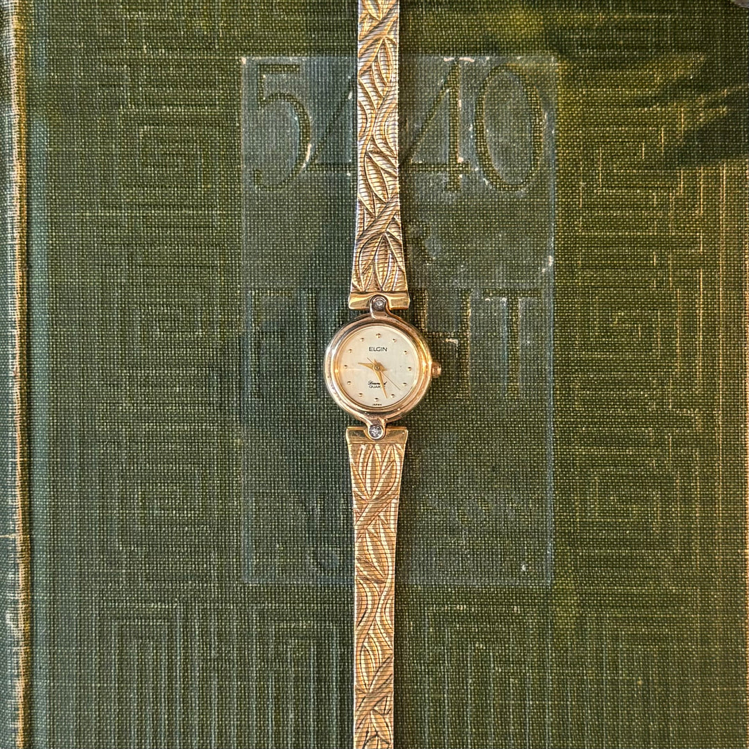 Gold Floral Engraved Watch