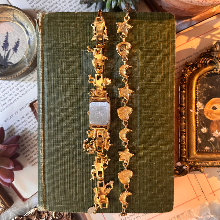 Gold Kirks Folly Charm Watch & Bracelet
