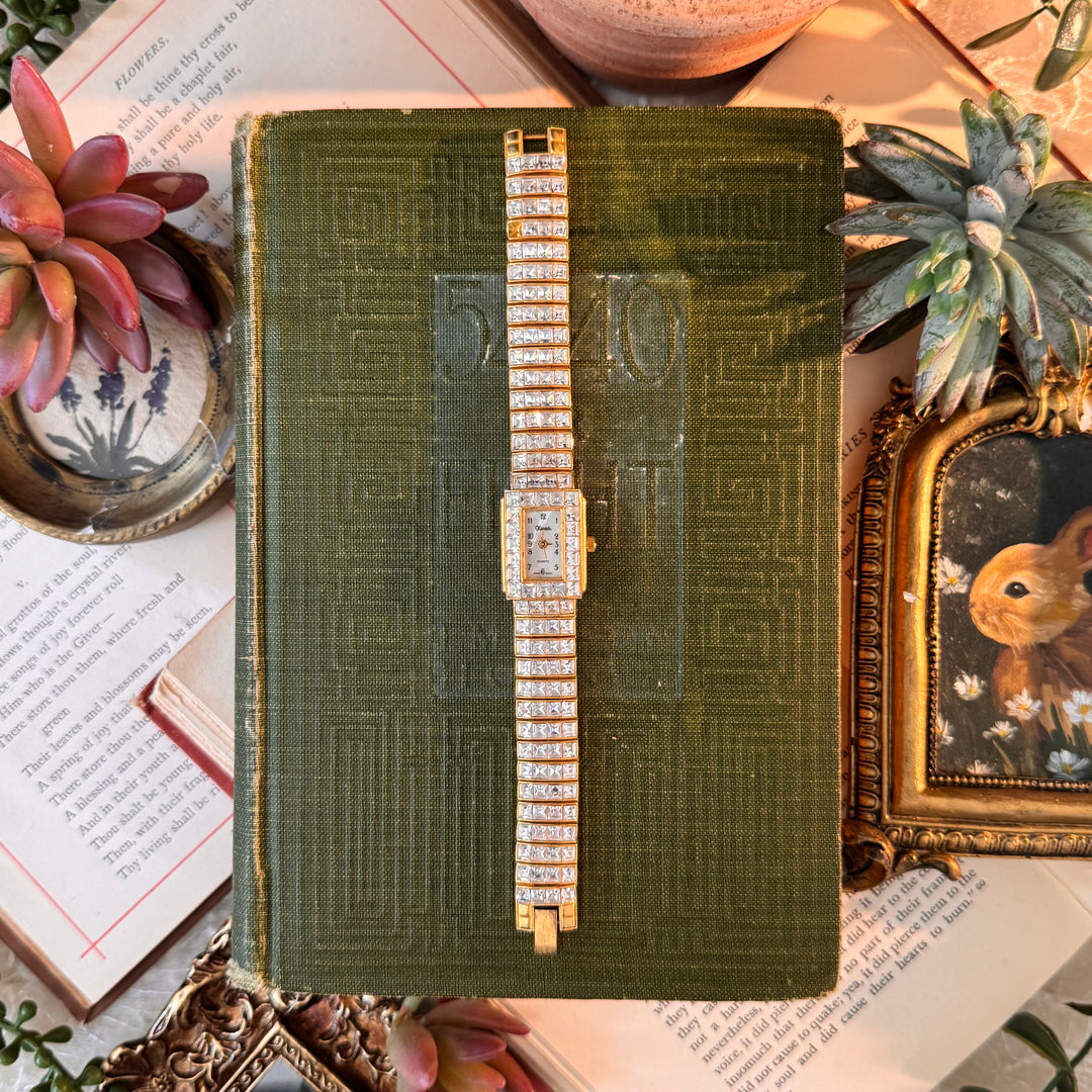 Gold Watch with Rhinestones
