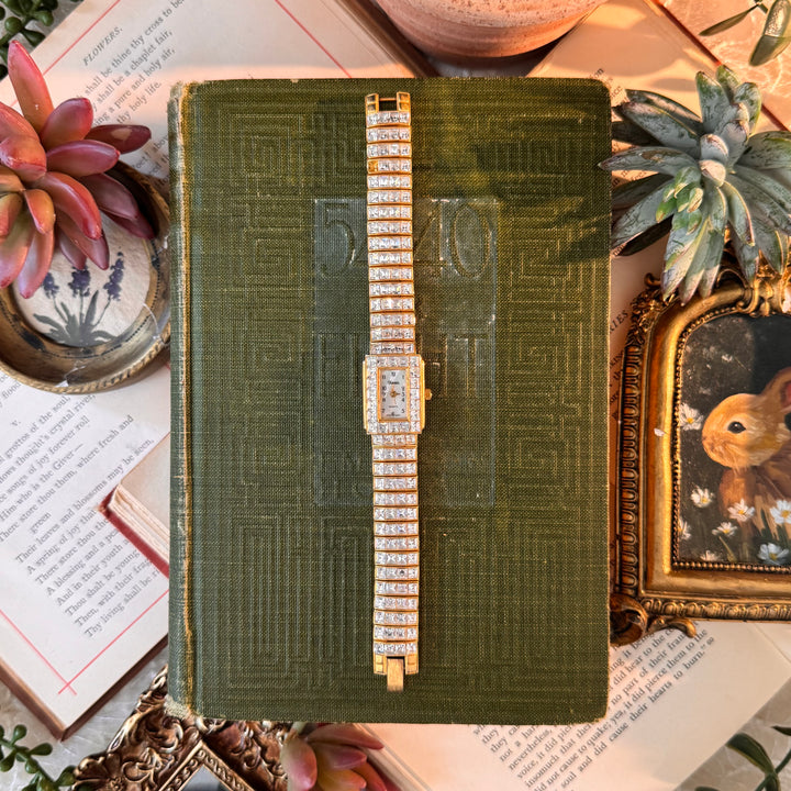 Gold Watch with Rhinestones