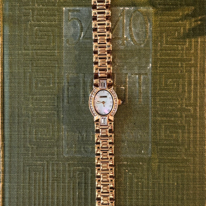 Gold Watch with Rhinestones