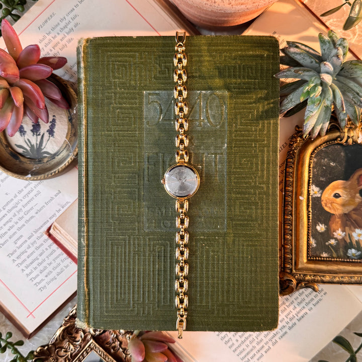 Gold Watch with Rhinestones