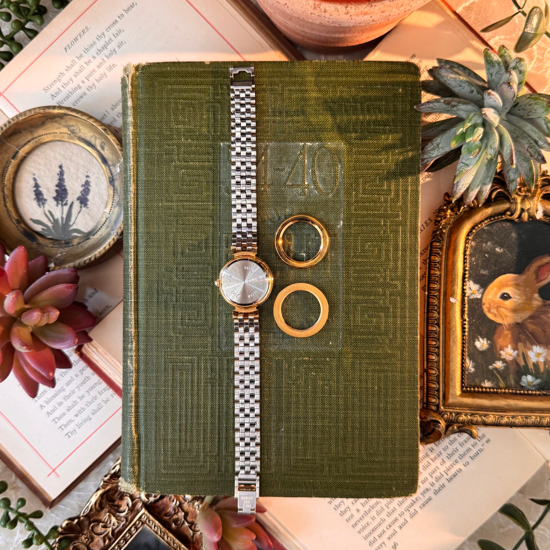 Gold Watch with Interchangeable Bezels