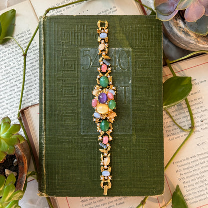 Gold Peekaboo Watch with Pastel Gemstones