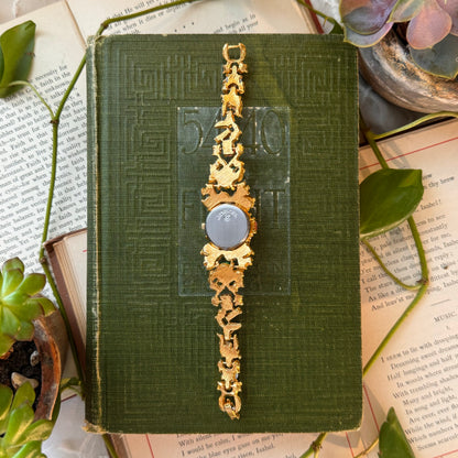 Gold Peekaboo Watch with Pastel Gemstones