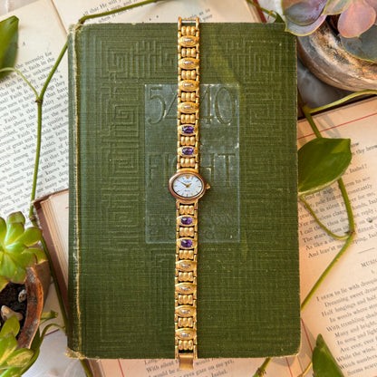 Rare Jules Jurgensen Watch with Genuine Amethyst Stones