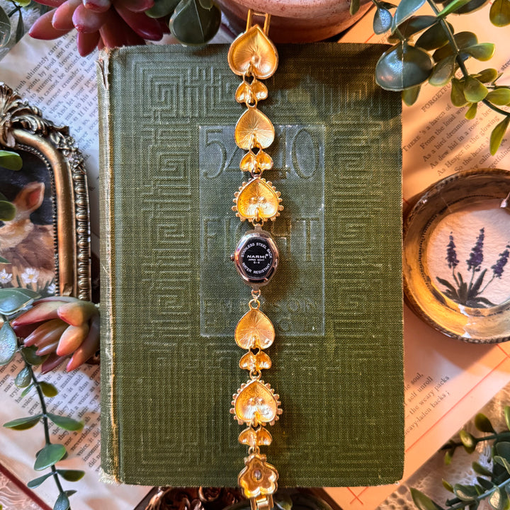 Repurposed Gold Heart Charm Watch