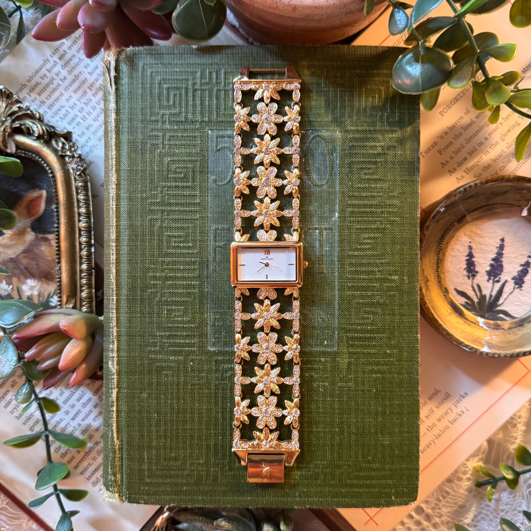 Gold Floral Watch