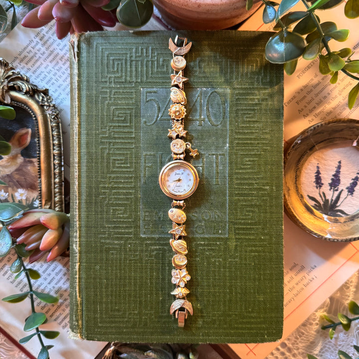 Repurposed Gold Constellation Charm Watch