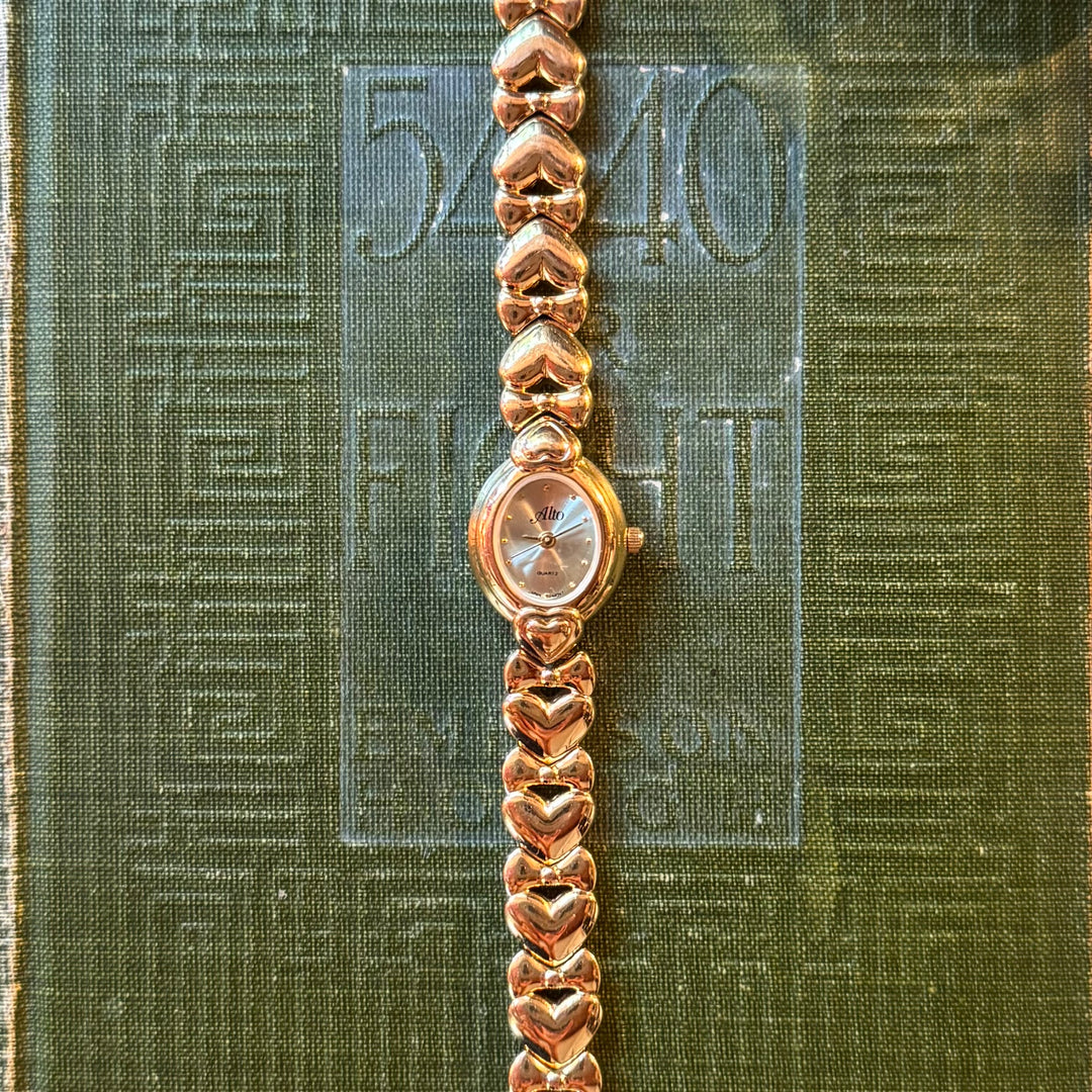 Gold Heart & Bow Watch