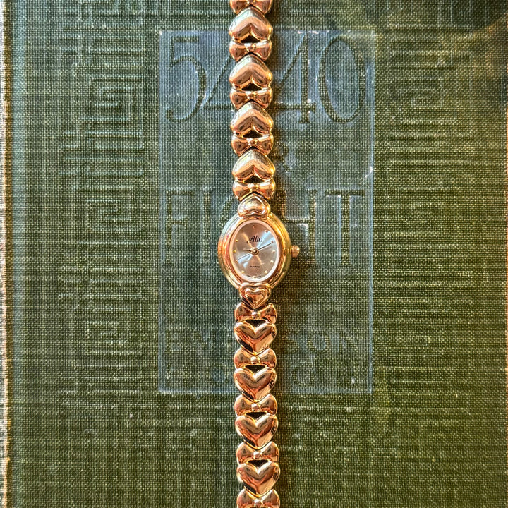 Gold Heart & Bow Watch
