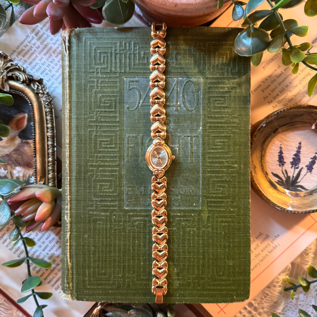 Gold Heart & Bow Watch
