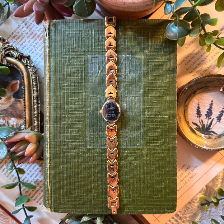 Gold Heart & Bow Watch