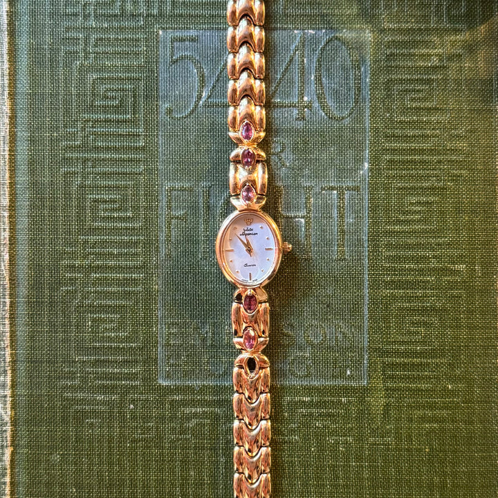 Gold Jules Jurgensen Watch with Genuine Gemstones