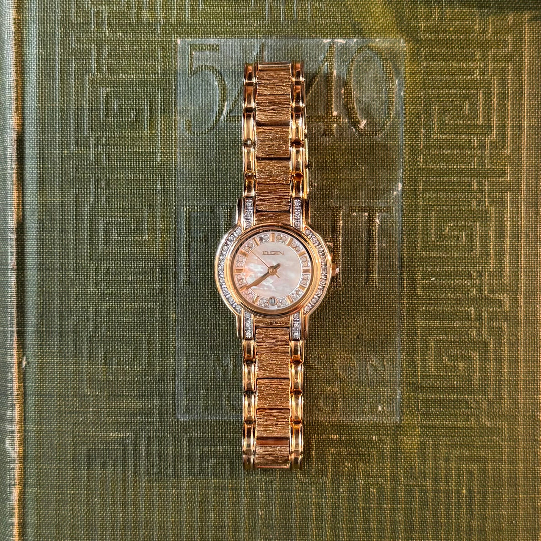Gold Watch with Rhinestones