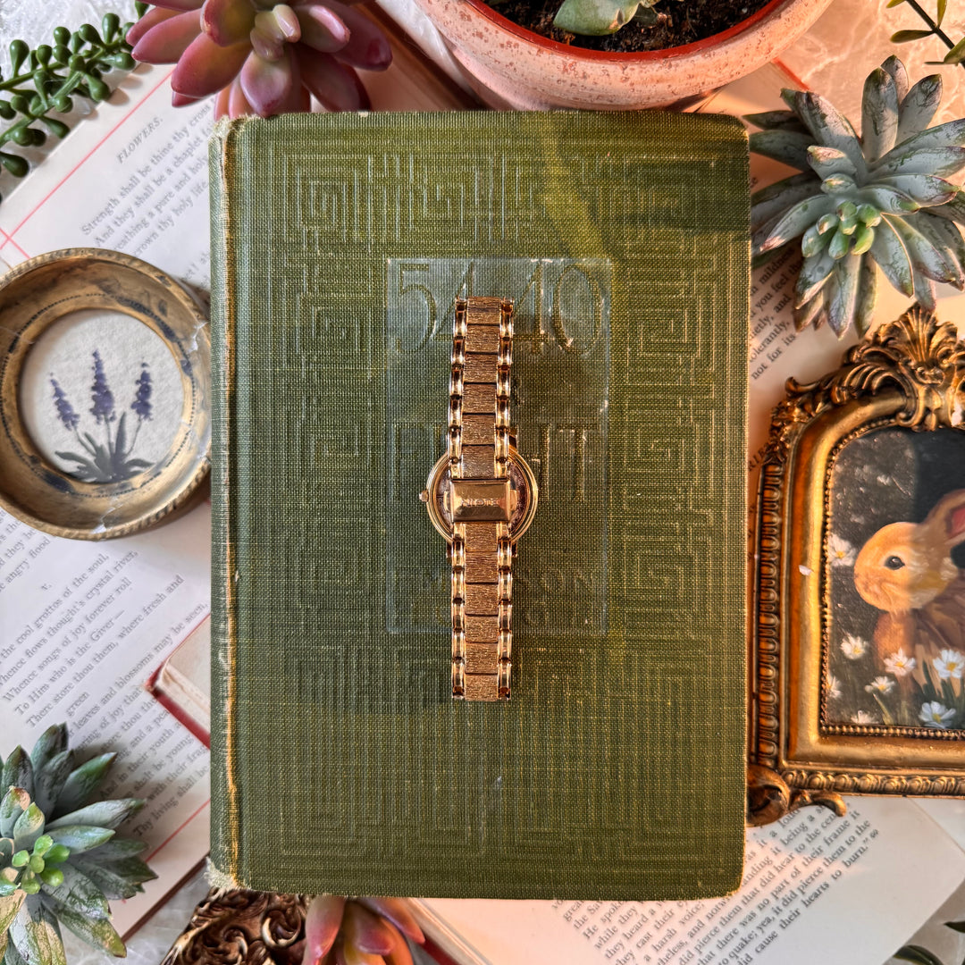 Gold Watch with Rhinestones