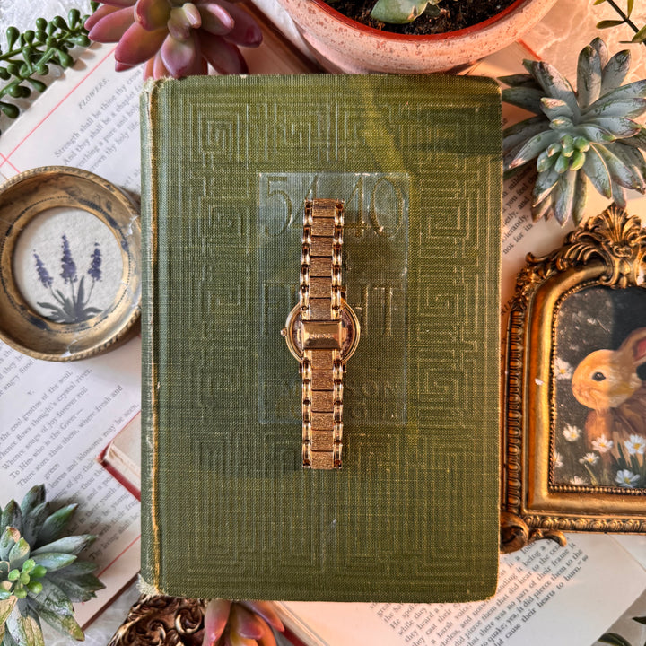 Gold Watch with Rhinestones