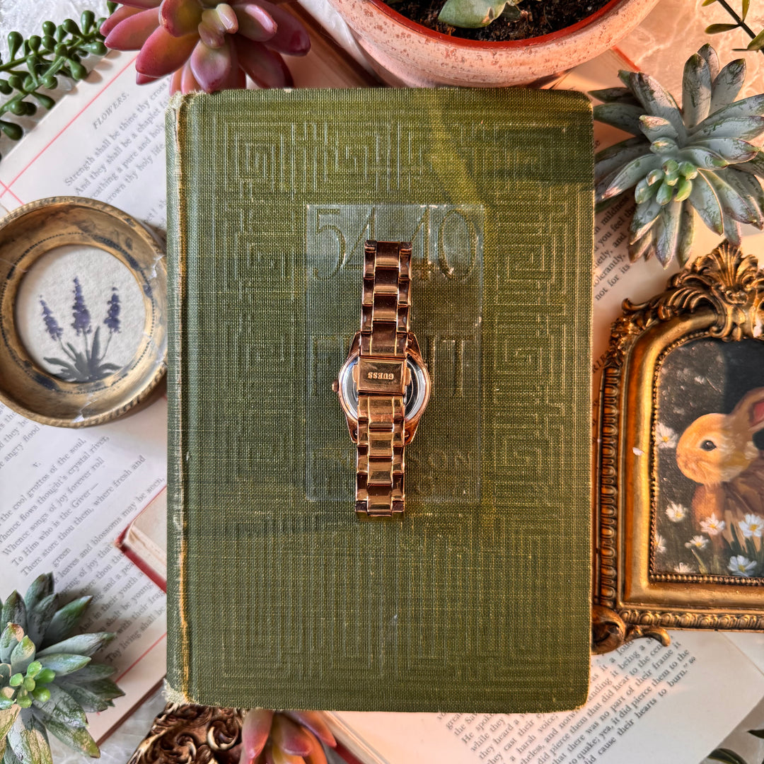 Gold Watch with Rhinestones