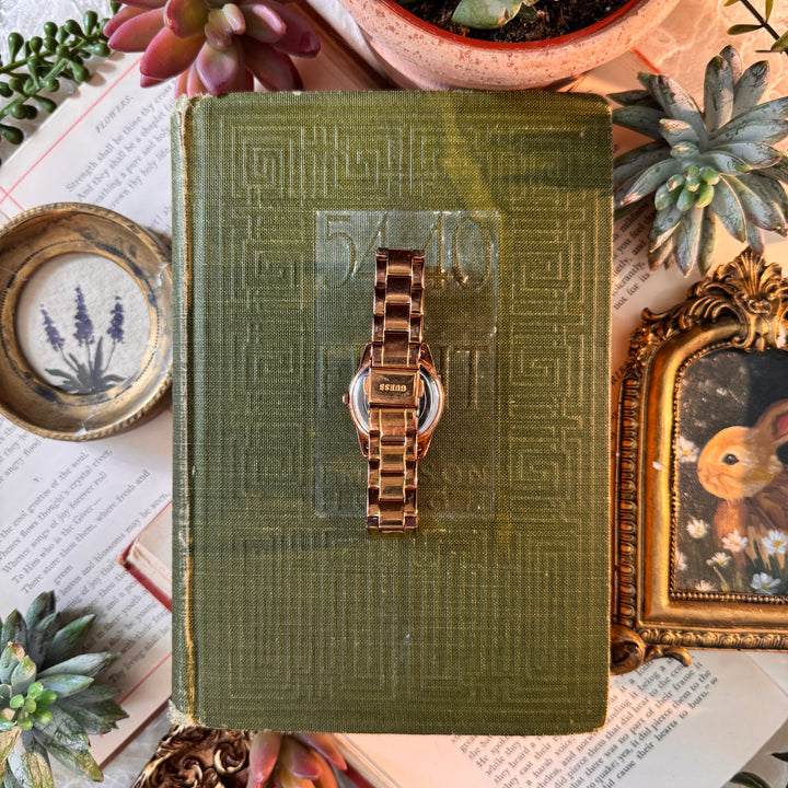 Gold Watch with Rhinestones