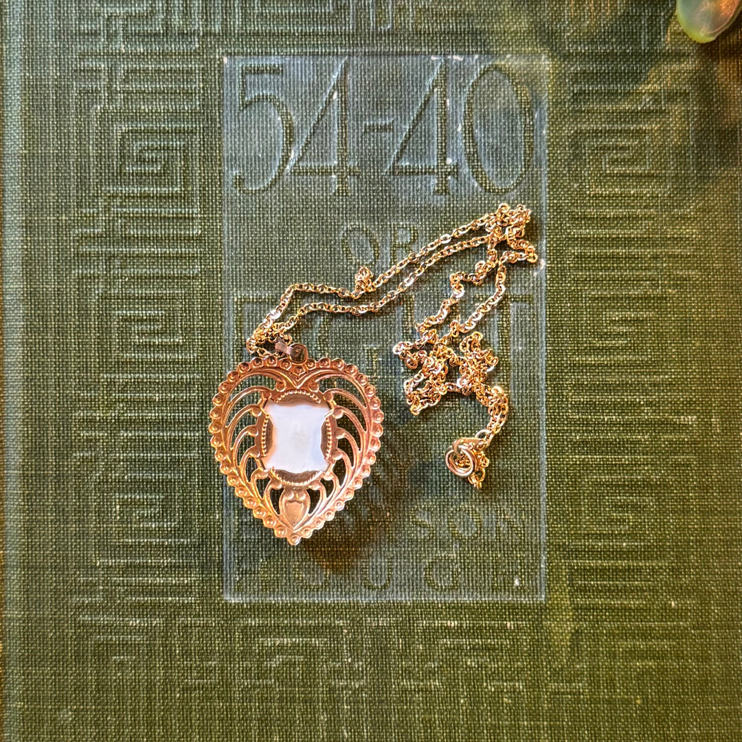 Gold Heart Floral Pendant