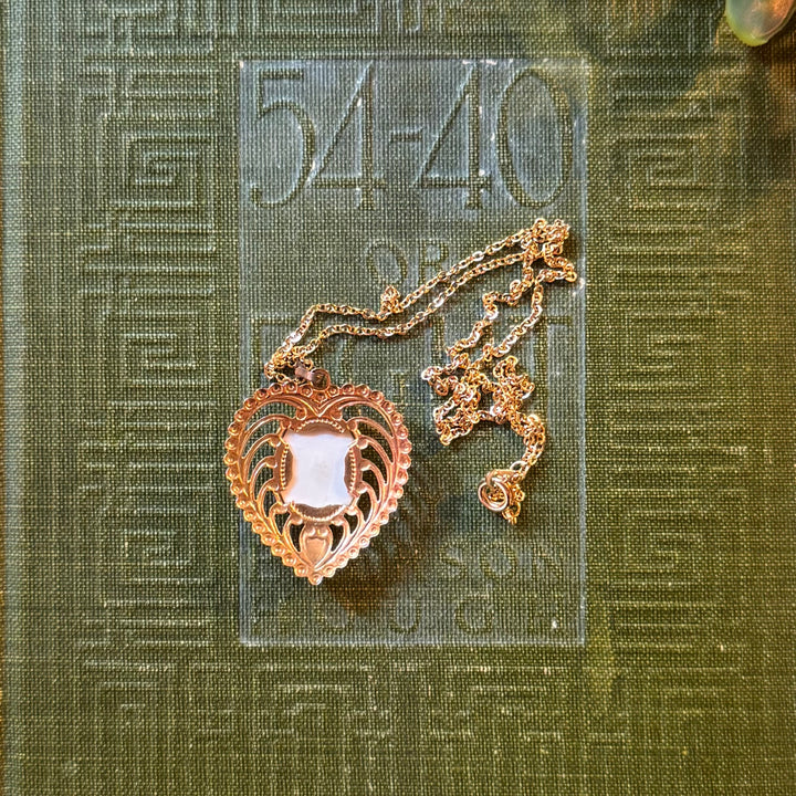 Gold Heart Floral Pendant