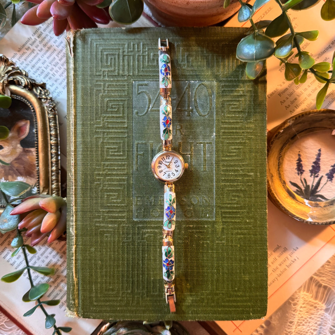 Gold Cloisonné Watch